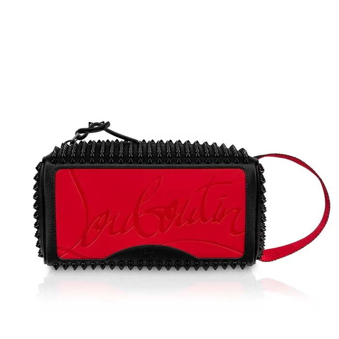 Christian Louboutin Mini Bags and Pouches Men Blaster Pouch 8211 Calf Leather And Spikes 8211 Black