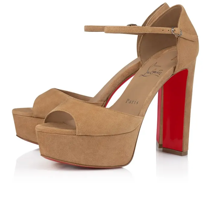 Christian Louboutin Platforms Women Sandaloo 130 Mm Sandals 8211 Veau Velours 8211 Lionne