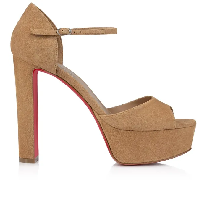 Christian Louboutin Platforms Women Sandaloo 130 Mm Sandals 8211 Veau Velours 8211 Lionne