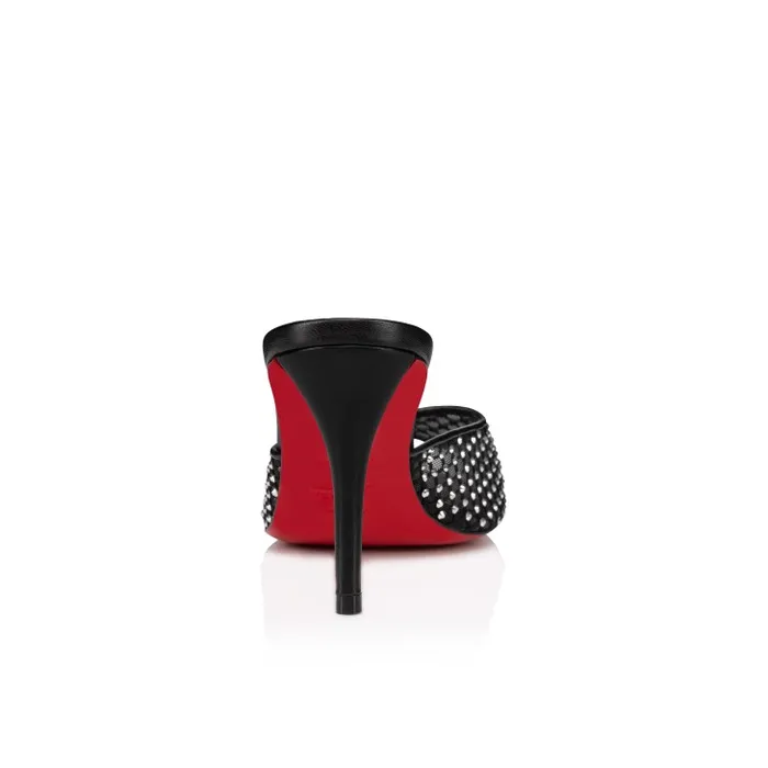 Christian Louboutin Sandals and Slides Women Apostropha Mule Mesh Strass 80 Mm Mules 8211 Mesh Nappa Leather And Strass 8211 Black