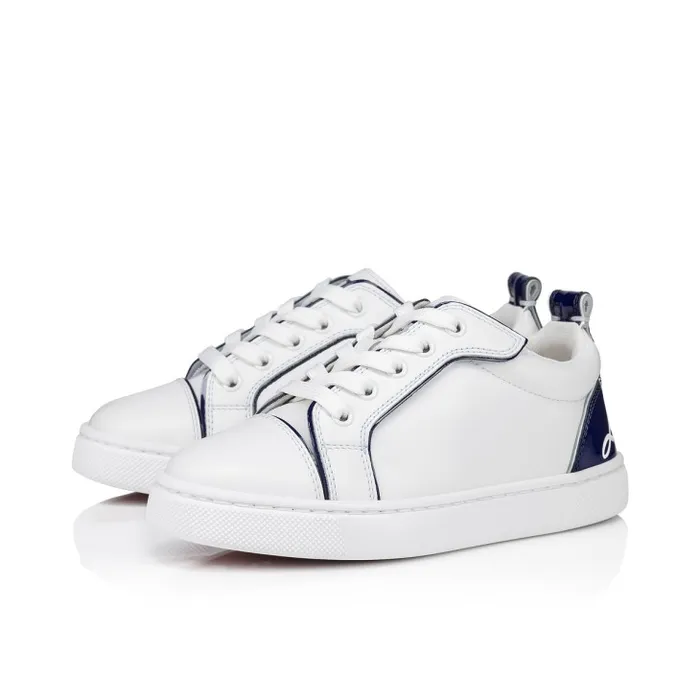 Christian Louboutin Sneakers Kids Funnyto Sneakers 8211 Calf Leather And Patent Calf Leather 8211 Bianco