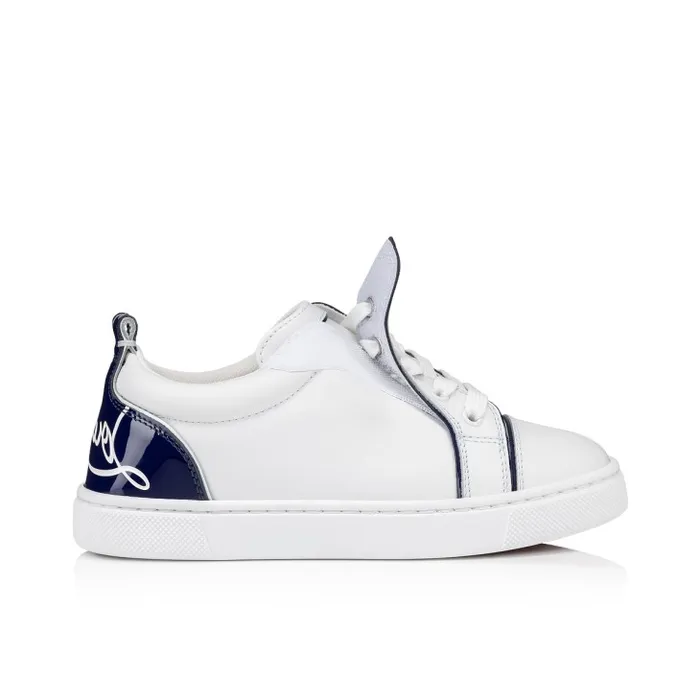 Christian Louboutin Sneakers Kids Funnyto Sneakers 8211 Calf Leather And Patent Calf Leather 8211 Bianco
