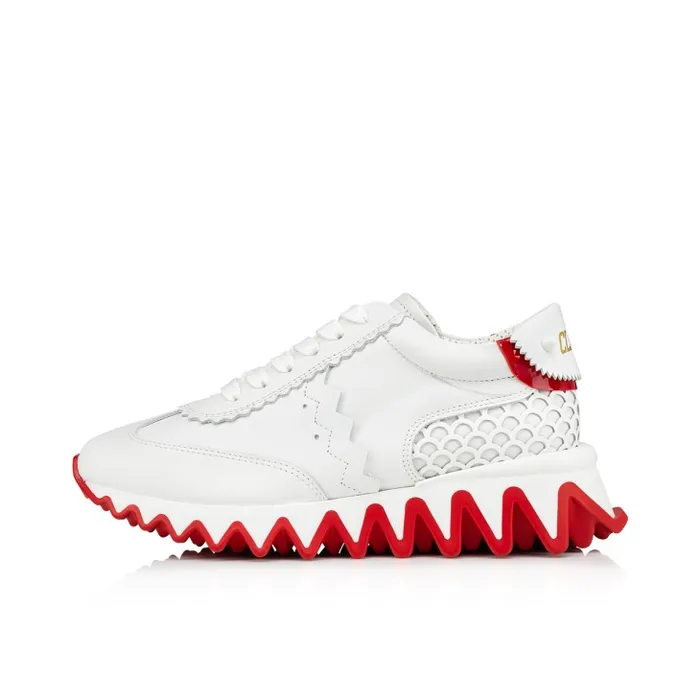 Christian Louboutin Sneakers Kids Mini Shark Sneakers 8211 Calf Leather 8211 Bianco
