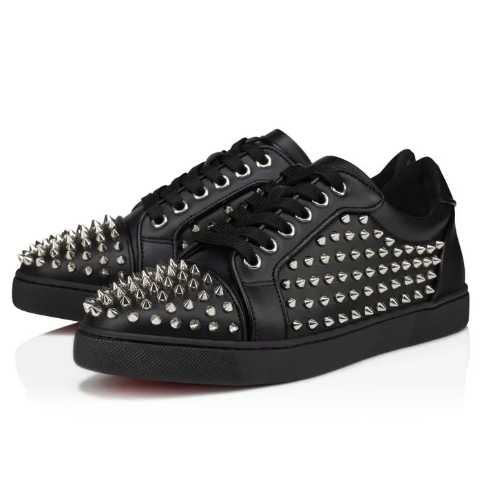 Christian Louboutin Sneakers Women Vieira Night Spikes Sneakers 8211 Smooth Calf Leather Nappa Leather And Spikes 8211 Black
