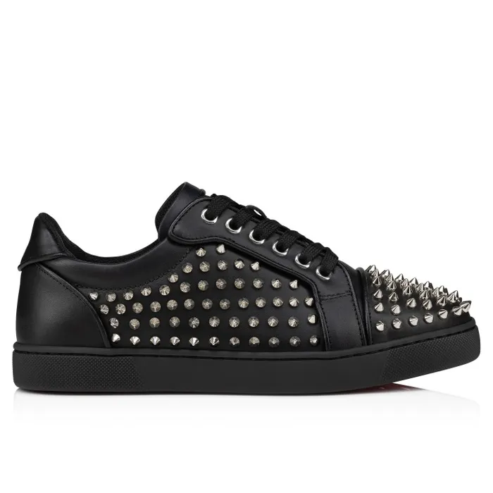 Christian Louboutin Sneakers Women Vieira Night Spikes Sneakers 8211 Smooth Calf Leather Nappa Leather And Spikes 8211 Black