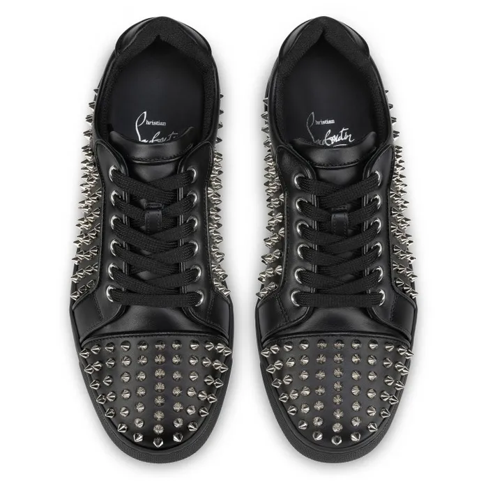 Christian Louboutin Sneakers Women Vieira Night Spikes Sneakers 8211 Smooth Calf Leather Nappa Leather And Spikes 8211 Black