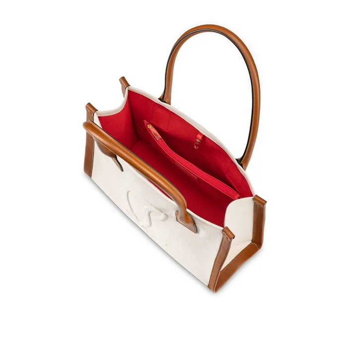 Christian Louboutin Totes Women By My Side Small Tote Bag 8211 Canva And Calf Leather 8211 Natural