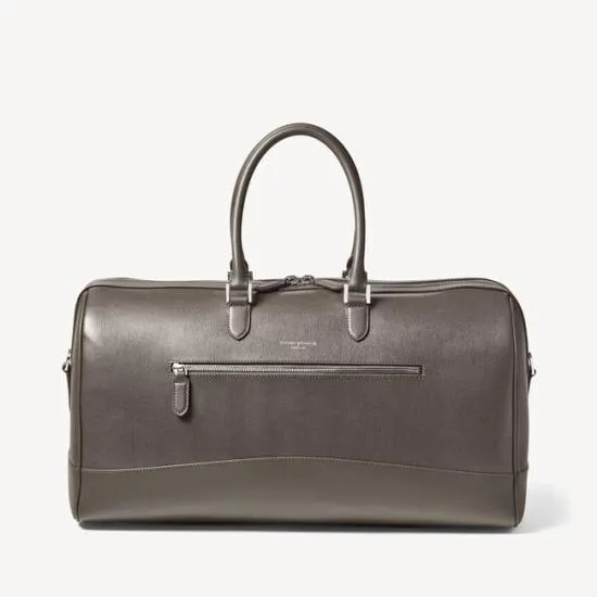 City Holdall Charcoal Saffiano WomenMen Aspinal Of London Luggage and Travel Bags