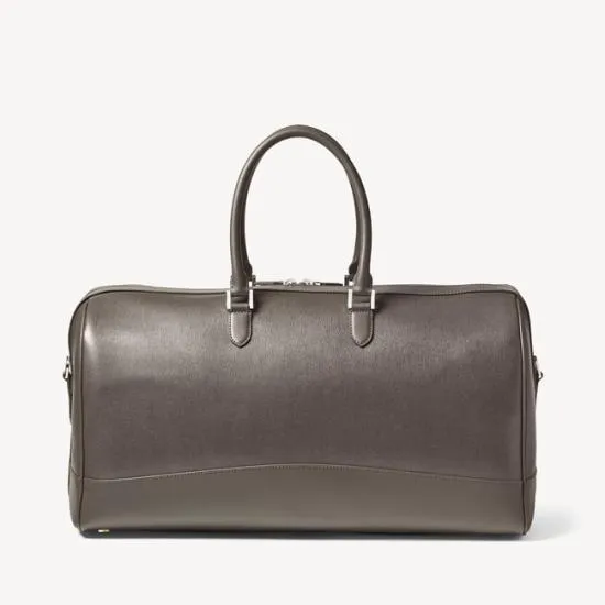 City Holdall Charcoal Saffiano WomenMen Aspinal Of London Luggage and Travel Bags