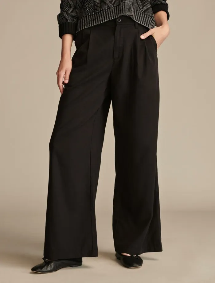 Classic Wide Leg Pleated Pant Meteorite Women Lucky Brand Pants