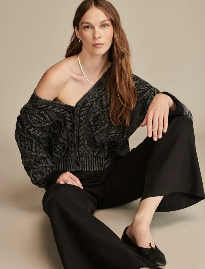 Classic Wide Leg Pleated Pant Meteorite Women Lucky Brand Pants