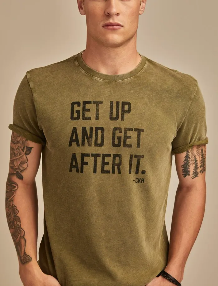 Cole Hauser Get Up Graphic Tee Capulet Olive Men Lucky Brand Graphic Tees