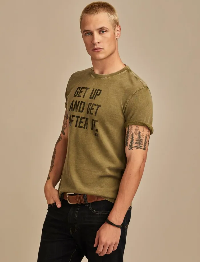Cole Hauser Get Up Graphic Tee Capulet Olive Men Lucky Brand Graphic Tees