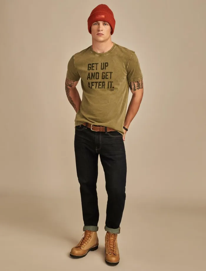 Cole Hauser Get Up Graphic Tee Capulet Olive Men Lucky Brand Graphic Tees