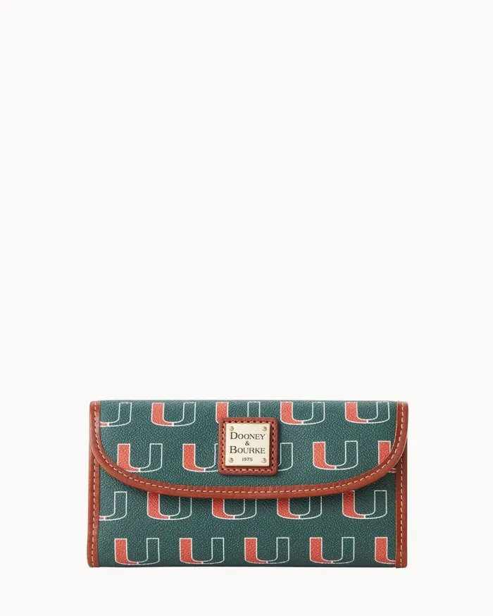 Collegiate University Of Miami Continental Clutch U Of Miami Women Dooney and Bourke Wallets Collegiate University Of Miami Continental Clutch U Of Miami Women Dooney and Bourke Wallets