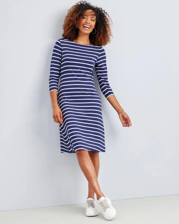 Cotton Traders Dresses Fran Jersey KneeLength Swing Dress 8211 Women