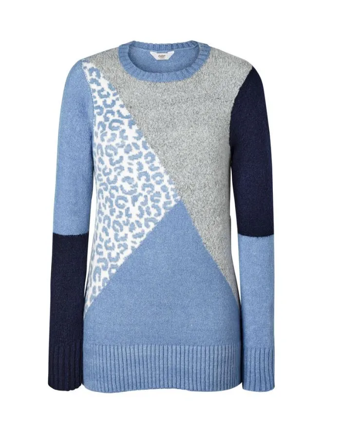 Cotton Traders Knitwear Animal Colour Block Jumper 8211 Women