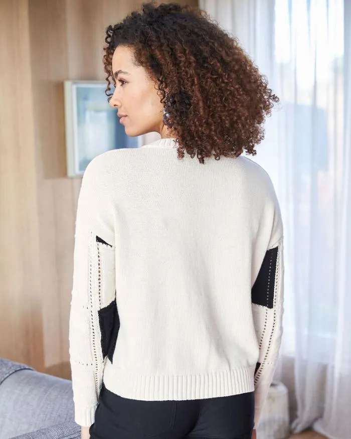 Cotton Traders Knitwear Checkerboard Patchwork Jumper 8211 Women