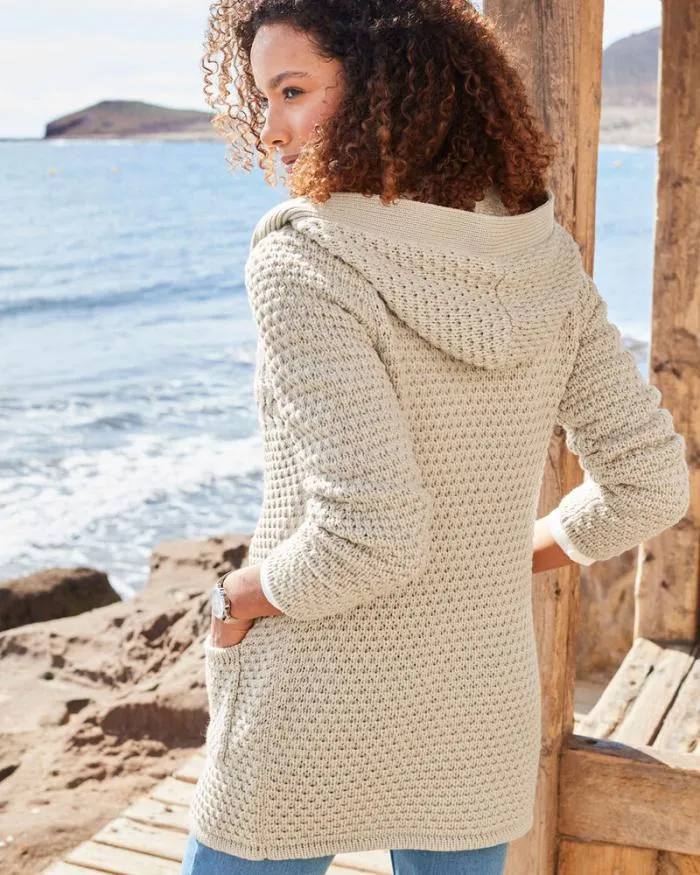 Cotton Traders Knitwear Longline Hooded Cardigan 8211 Women