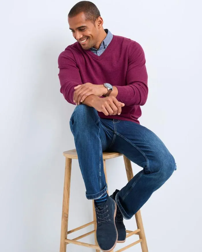 Cotton Traders Knitwear Mock Shirt Jumper 8211 Men