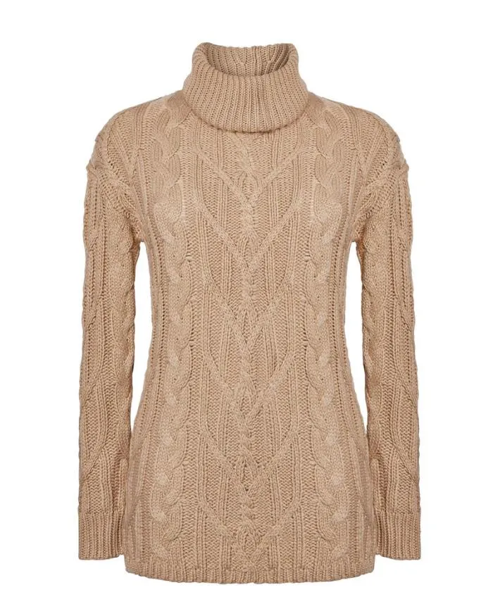 Cotton Traders Knitwear Rosie Cable Roll Neck Jumper 8211 Women