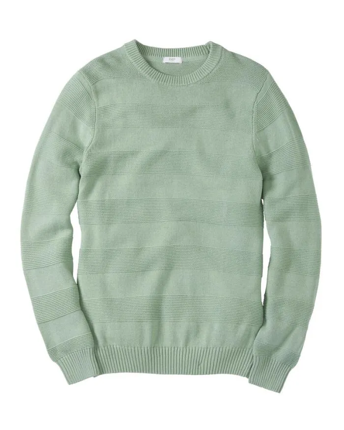 Cotton Traders Knitwear Textured Cotton Crew Neck Jumper 8211 WomenMenUnisex