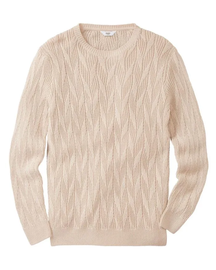 Cotton Traders Knitwear Textured Knit Crew Neck Jumper 8211 WomenMenUnisex