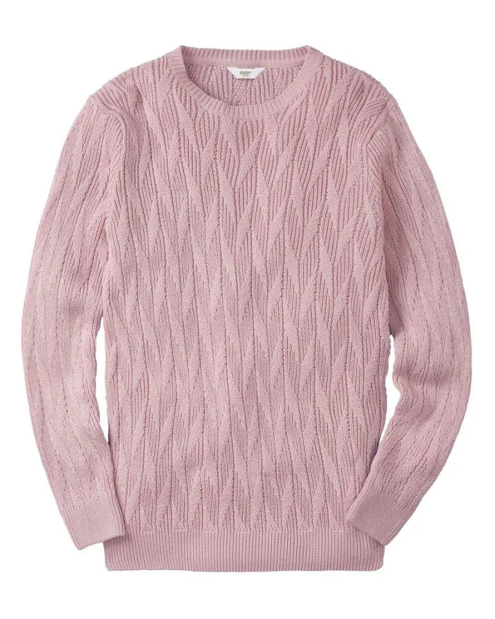 Cotton Traders Knitwear Textured Knit Crew Neck Jumper 8211 WomenMenUnisex