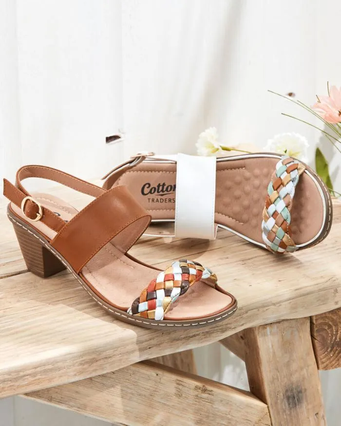 Cotton Traders Sandals Plaited Front Heeled Sandals 8211 Women