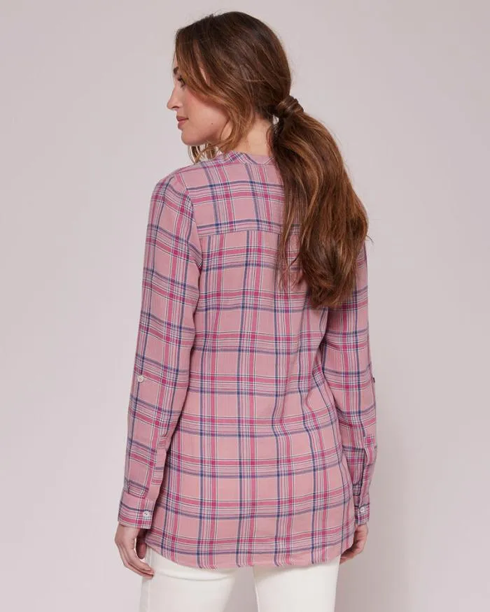 Cotton Traders Shirts and Blouses Cotton Check Long Sleeve Blouse 8211 Women