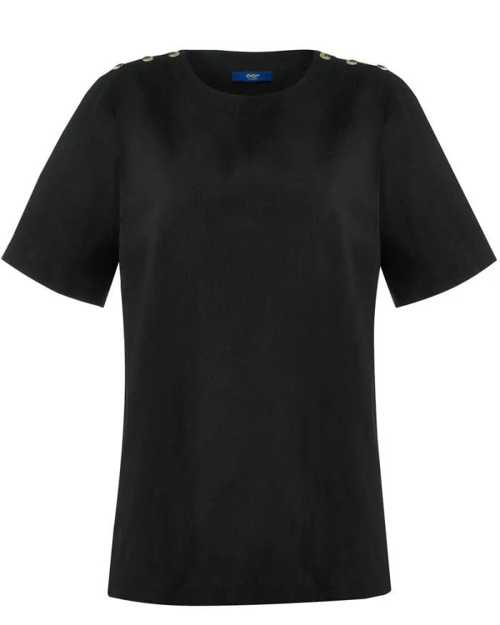 Cotton Traders Shirts and Blouses CottonLinen Button Detail Top 8211 Women