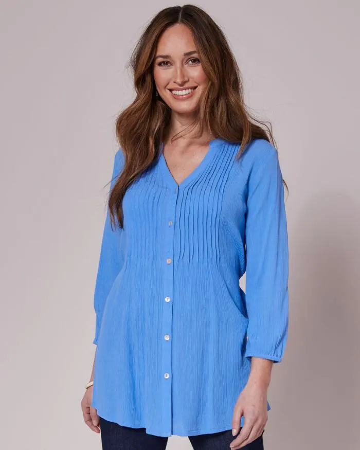 Cotton Traders Shirts and Blouses Crinkle Sleeve Tunic 8211 Women