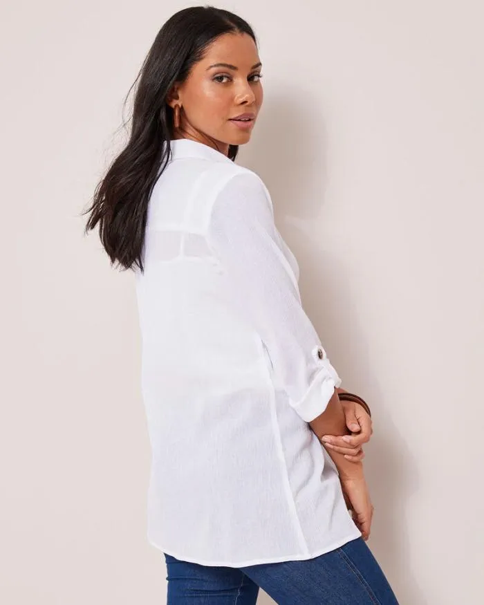 Cotton Traders Shirts and Blouses Longline Cotton Shirt 8211 Women