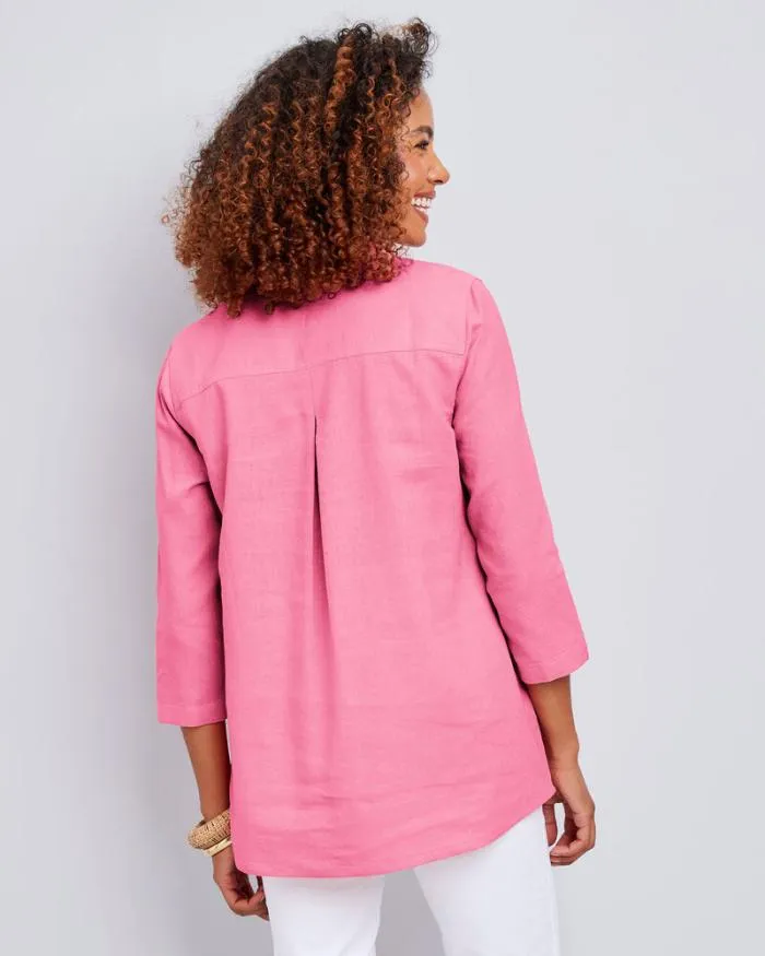 Cotton Traders Shirts and Blouses Palma Sleeve LinenBlend Overshirt 8211 Women