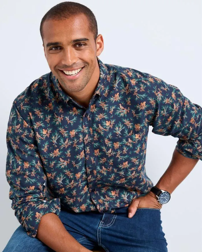 Cotton Traders Shirts Long Sleeve Soft Touch Print Shirt 8211 Men