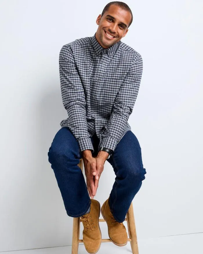 Cotton Traders Shirts Signature Long Sleeve Oxford Check Shirt 8211 Men