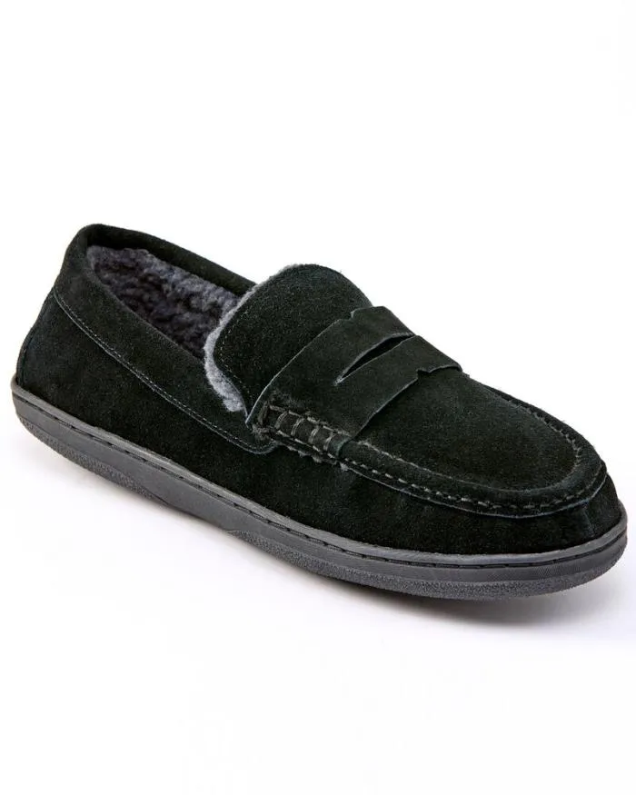 Cotton Traders Slippers Suede Memory Foam SherpaLined Moccasin Slippers 8211 Men
