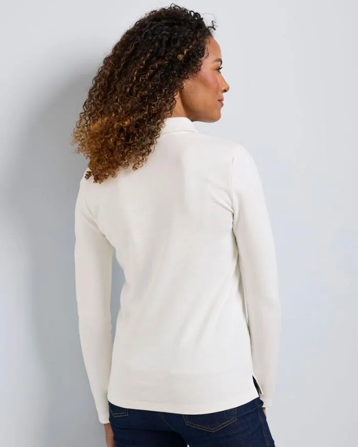 Cotton Traders Tops and TShirts CosyUp Long Sleeve Polo Shirt 8211 Women