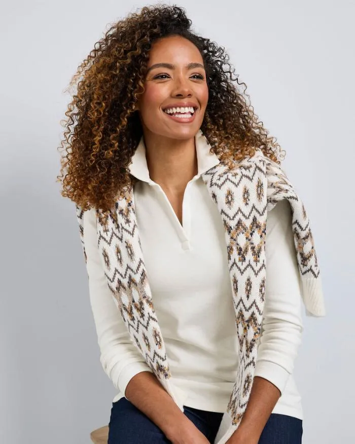 Cotton Traders Tops and TShirts CosyUp Long Sleeve Polo Shirt 8211 Women