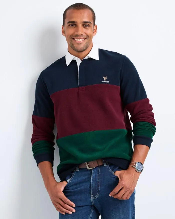 Cotton Traders Tops and TShirts Guinness Colour Block Fleece Rugby Shirt 8211 Men Cotton Traders Tops and TShirts Guinness Colour Block Fleece Rugby Shirt 8211 Men