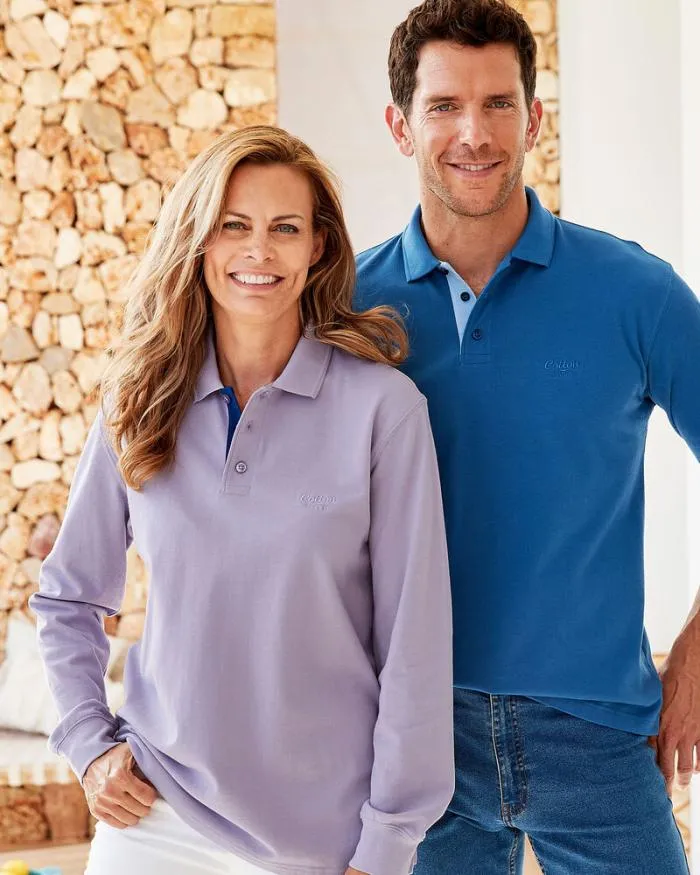 Cotton Traders Tops and TShirts Long Sleeve Polo Shirt 8211 WomenMenUnisex