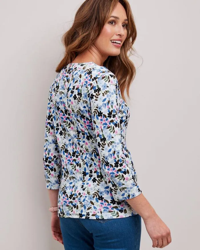 Cotton Traders Tops and TShirts Nora Sleeve Notch Neck Jersey Top 8211 Women