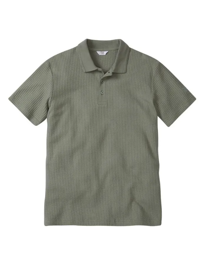 Cotton Traders Tops and TShirts Seersucker Polo Shirt 8211 WomenMenUnisex