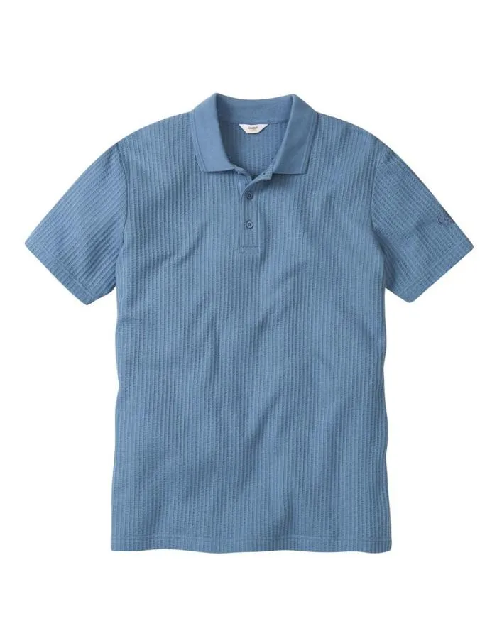 Cotton Traders Tops and TShirts Seersucker Polo Shirt 8211 WomenMenUnisex