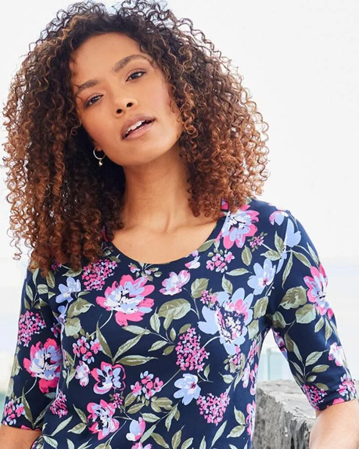 Cotton Traders Tops and TShirts Sleeve Print Jersey Top 8211 Women