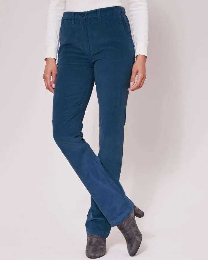 Cotton Traders Trousers Adjustable Waist Cord StraightLeg Trousers 8211 Women