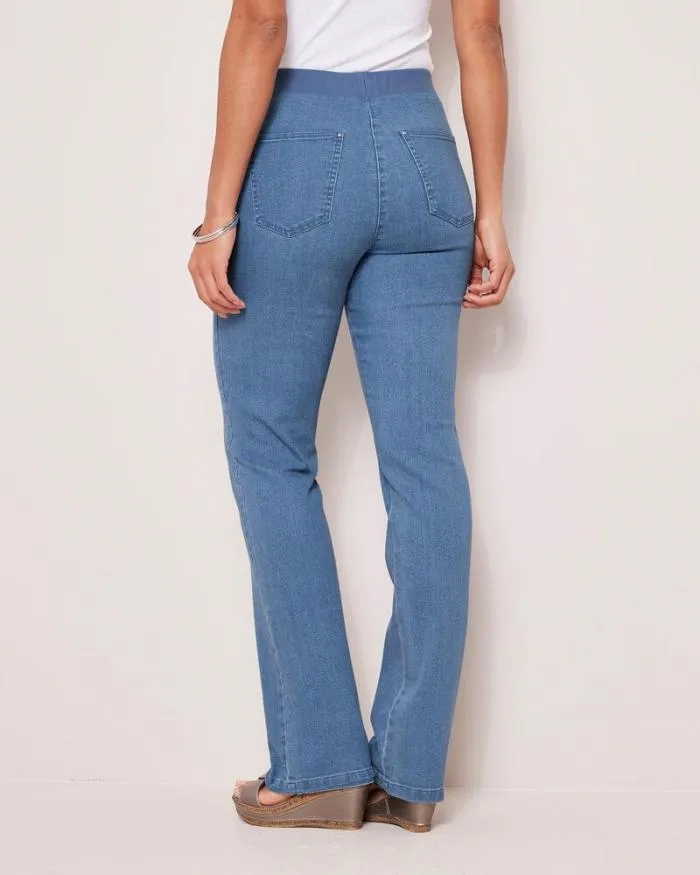 Cotton Traders Trousers Premium PullOn Denim StraightLeg Jeans 8211 Women