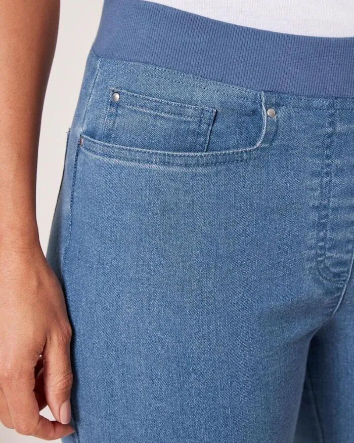 Cotton Traders Trousers Premium PullOn Denim StraightLeg Jeans 8211 Women