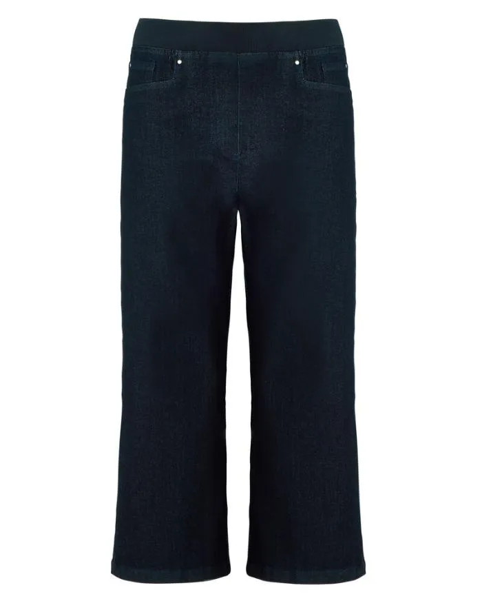 Cotton Traders Trousers Premium PullOn Rib Waist Crop Jeans 8211 Women