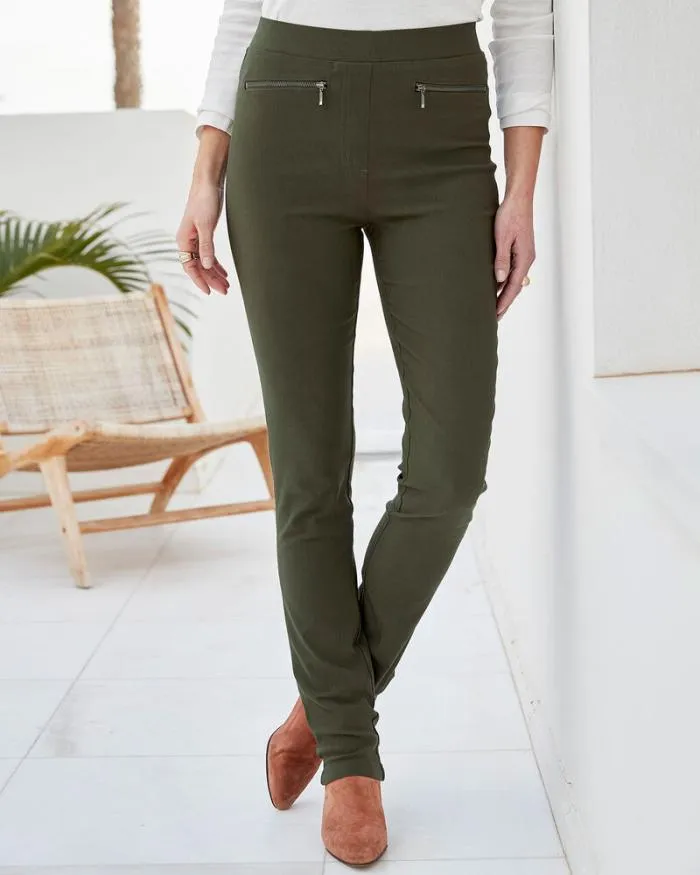 Cotton Traders Trousers Super Stretchy SlimLeg PullOn Trousers 8211 Women